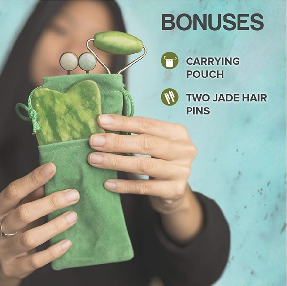 Jade Roller Facial Massage Kit - Picture 3 of 5